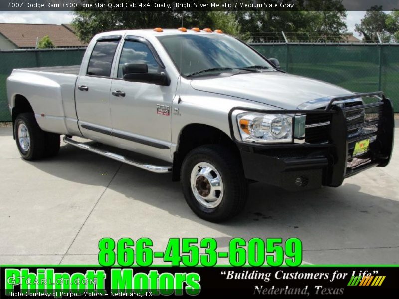 Bright Silver Metallic / Medium Slate Gray 2007 Dodge Ram 3500 Lone Star Quad Cab 4x4 Dually
