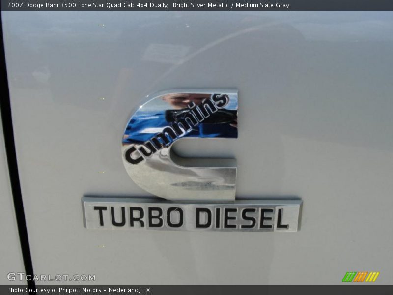 Bright Silver Metallic / Medium Slate Gray 2007 Dodge Ram 3500 Lone Star Quad Cab 4x4 Dually