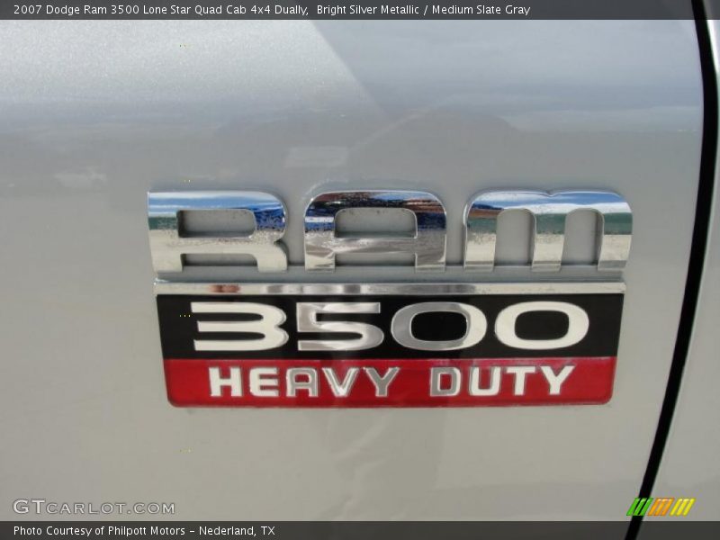 Bright Silver Metallic / Medium Slate Gray 2007 Dodge Ram 3500 Lone Star Quad Cab 4x4 Dually