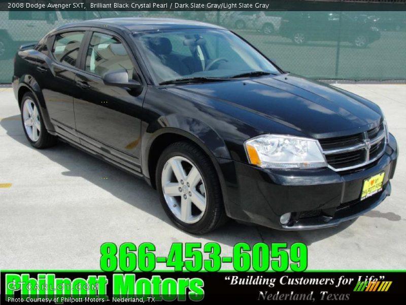 Brilliant Black Crystal Pearl / Dark Slate Gray/Light Slate Gray 2008 Dodge Avenger SXT