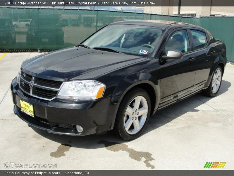 Brilliant Black Crystal Pearl / Dark Slate Gray/Light Slate Gray 2008 Dodge Avenger SXT