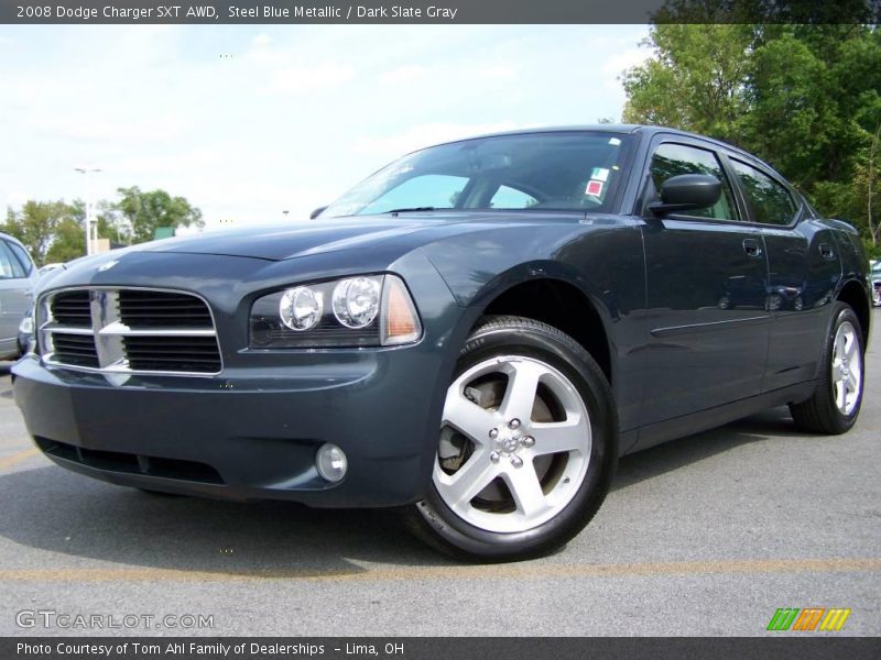 Steel Blue Metallic / Dark Slate Gray 2008 Dodge Charger SXT AWD