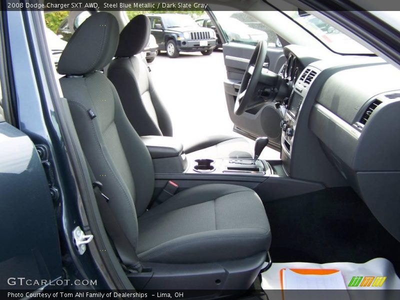 Steel Blue Metallic / Dark Slate Gray 2008 Dodge Charger SXT AWD