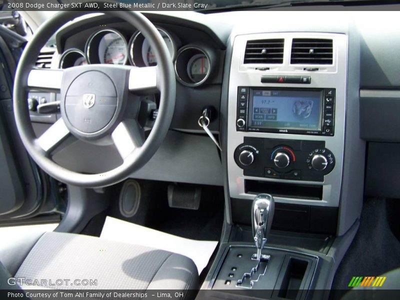 Steel Blue Metallic / Dark Slate Gray 2008 Dodge Charger SXT AWD