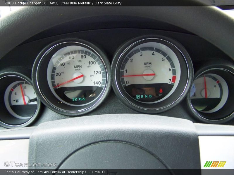 Steel Blue Metallic / Dark Slate Gray 2008 Dodge Charger SXT AWD