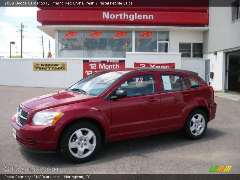 Inferno Red Crystal Pearl / Pastel Pebble Beige 2009 Dodge Caliber SXT