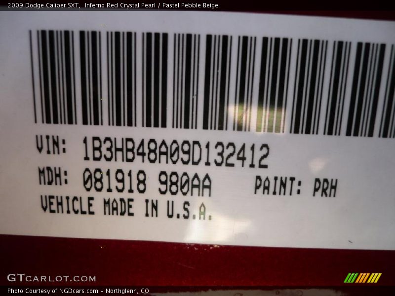 Inferno Red Crystal Pearl / Pastel Pebble Beige 2009 Dodge Caliber SXT