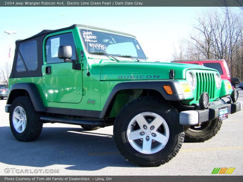 Electric Lime Green Pearl / Dark Slate Gray 2004 Jeep Wrangler Rubicon 4x4