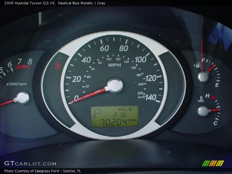 Nautical Blue Metallic / Gray 2006 Hyundai Tucson GLS V6