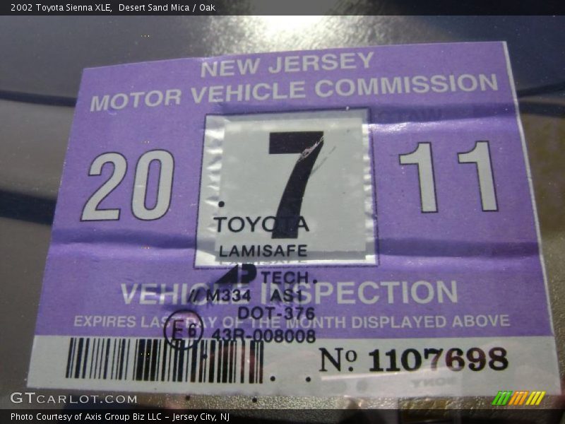Desert Sand Mica / Oak 2002 Toyota Sienna XLE