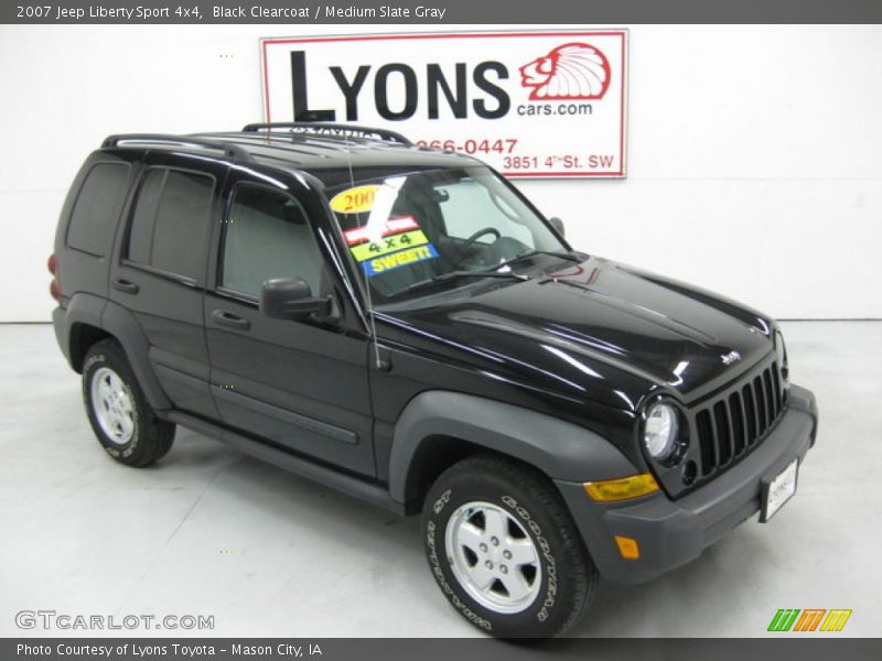 Black Clearcoat / Medium Slate Gray 2007 Jeep Liberty Sport 4x4