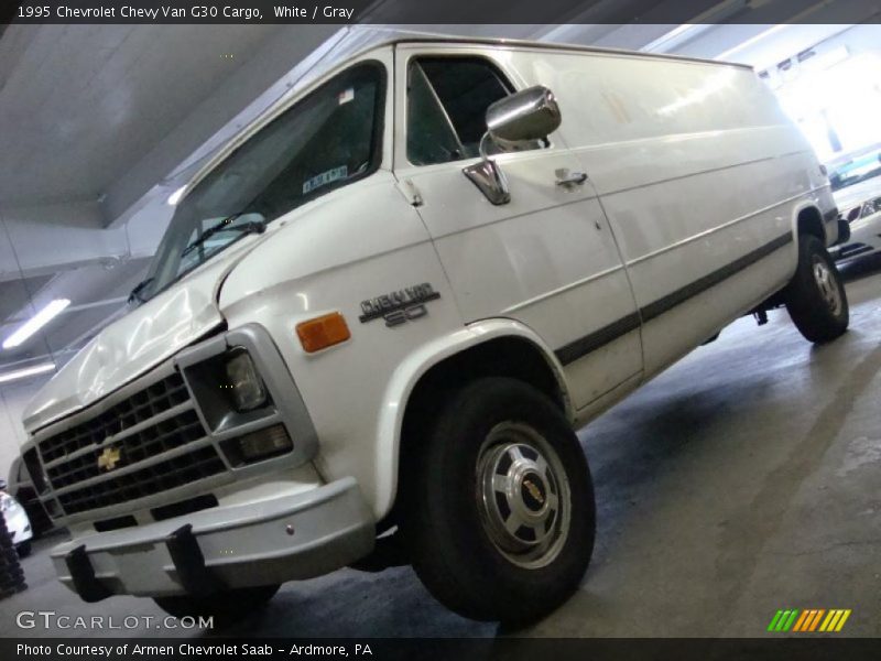 White / Gray 1995 Chevrolet Chevy Van G30 Cargo