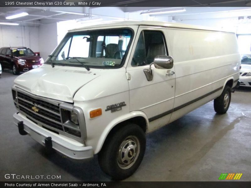 White / Gray 1995 Chevrolet Chevy Van G30 Cargo