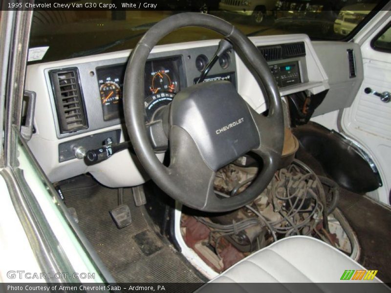 White / Gray 1995 Chevrolet Chevy Van G30 Cargo