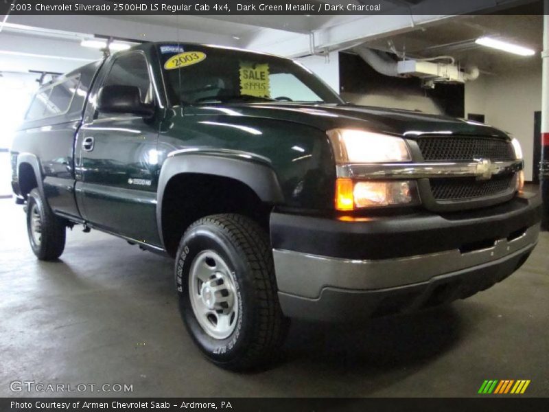 Dark Green Metallic / Dark Charcoal 2003 Chevrolet Silverado 2500HD LS Regular Cab 4x4