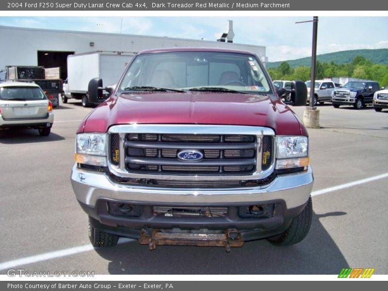Dark Toreador Red Metallic / Medium Parchment 2004 Ford F250 Super Duty Lariat Crew Cab 4x4