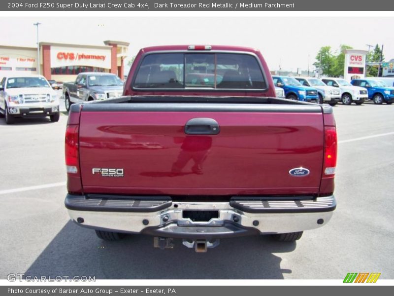 Dark Toreador Red Metallic / Medium Parchment 2004 Ford F250 Super Duty Lariat Crew Cab 4x4