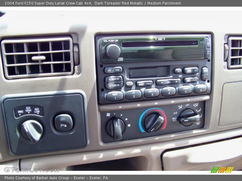 Dark Toreador Red Metallic / Medium Parchment 2004 Ford F250 Super Duty Lariat Crew Cab 4x4