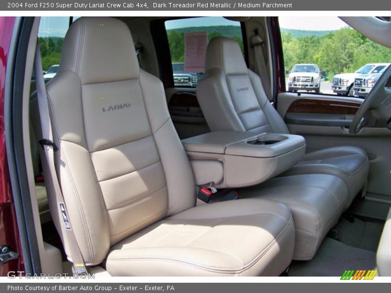 Dark Toreador Red Metallic / Medium Parchment 2004 Ford F250 Super Duty Lariat Crew Cab 4x4