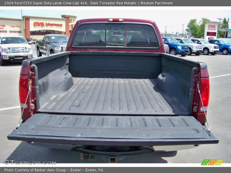 Dark Toreador Red Metallic / Medium Parchment 2004 Ford F250 Super Duty Lariat Crew Cab 4x4
