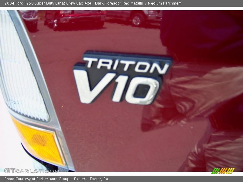 Dark Toreador Red Metallic / Medium Parchment 2004 Ford F250 Super Duty Lariat Crew Cab 4x4