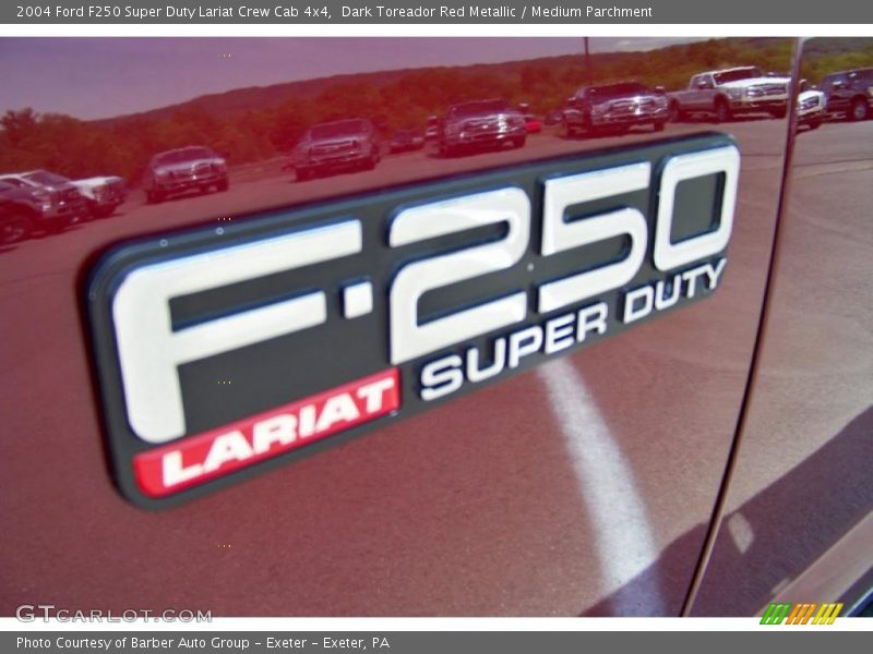 Dark Toreador Red Metallic / Medium Parchment 2004 Ford F250 Super Duty Lariat Crew Cab 4x4