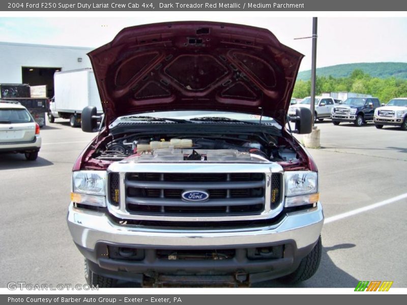 Dark Toreador Red Metallic / Medium Parchment 2004 Ford F250 Super Duty Lariat Crew Cab 4x4