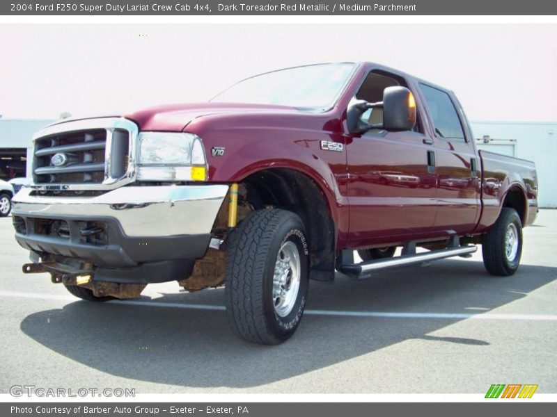 Dark Toreador Red Metallic / Medium Parchment 2004 Ford F250 Super Duty Lariat Crew Cab 4x4