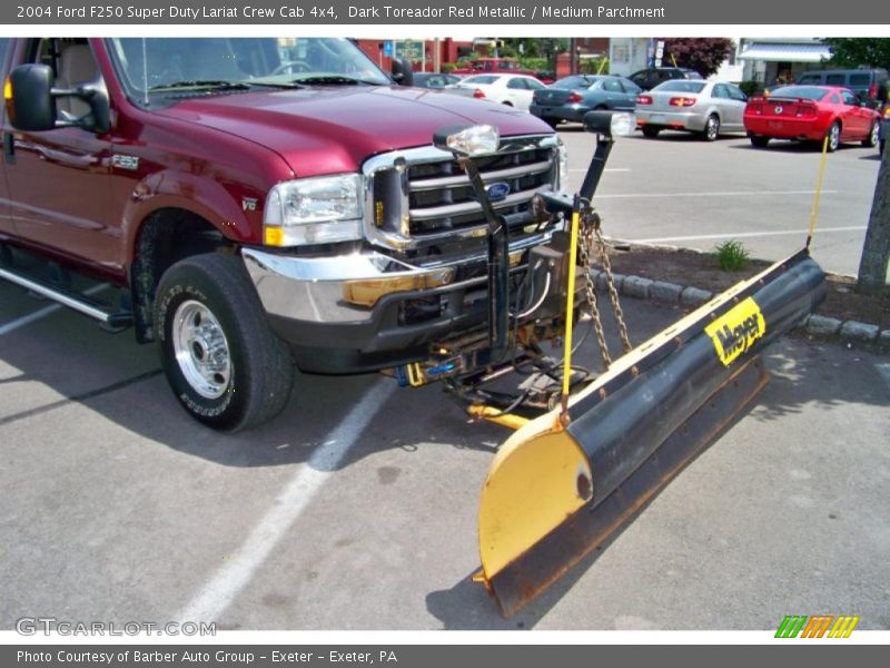 Dark Toreador Red Metallic / Medium Parchment 2004 Ford F250 Super Duty Lariat Crew Cab 4x4