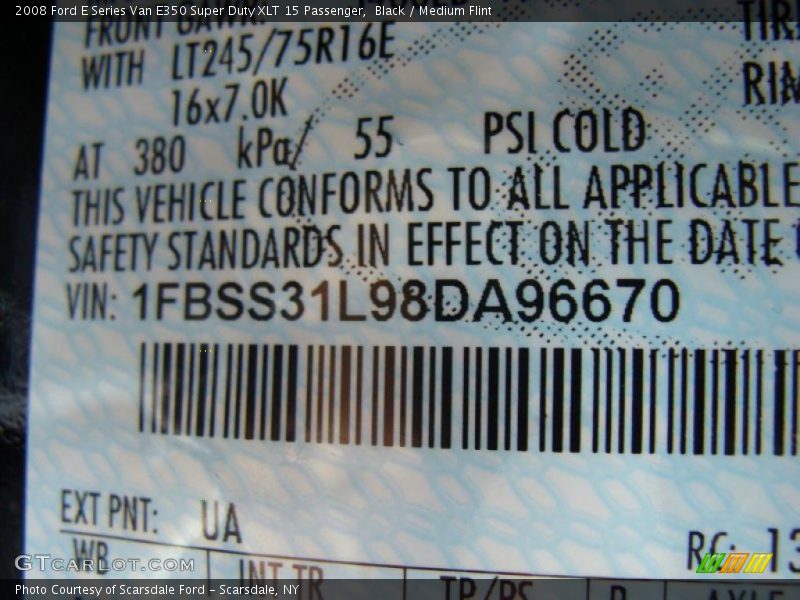 Black / Medium Flint 2008 Ford E Series Van E350 Super Duty XLT 15 Passenger