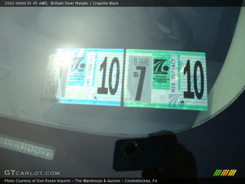 Brilliant Silver Metallic / Graphite Black 2003 Infiniti FX 45 AWD