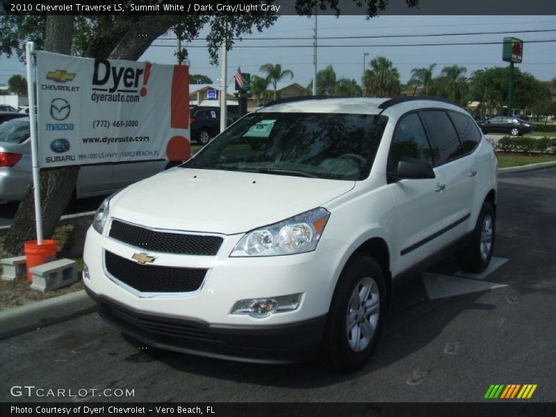 Summit White / Dark Gray/Light Gray 2010 Chevrolet Traverse LS