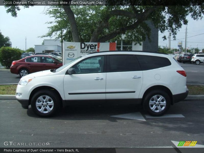 Summit White / Dark Gray/Light Gray 2010 Chevrolet Traverse LS