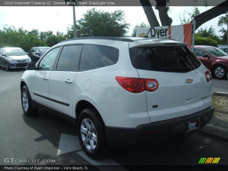 Summit White / Dark Gray/Light Gray 2010 Chevrolet Traverse LS