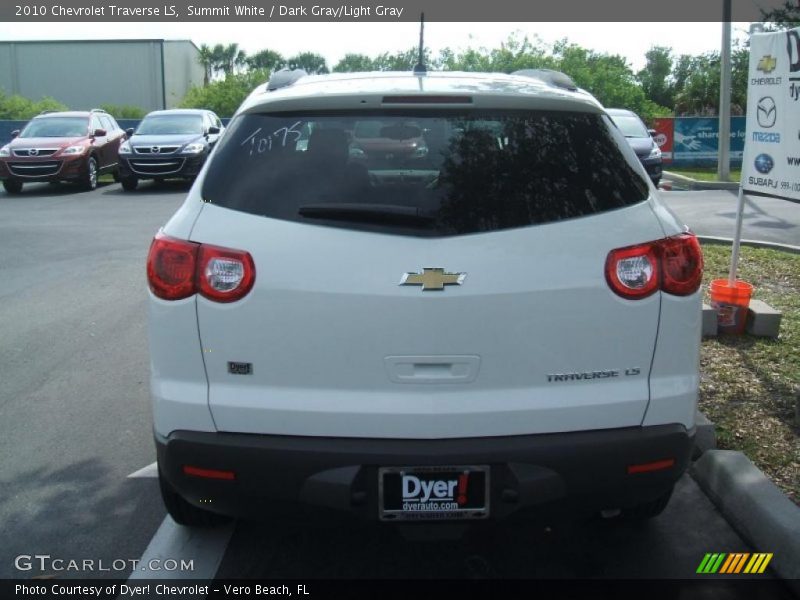 Summit White / Dark Gray/Light Gray 2010 Chevrolet Traverse LS