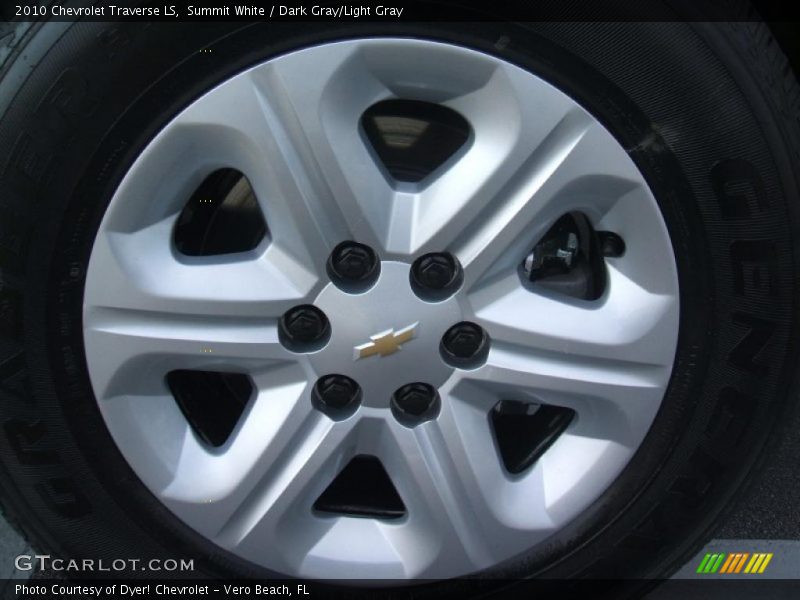 Summit White / Dark Gray/Light Gray 2010 Chevrolet Traverse LS