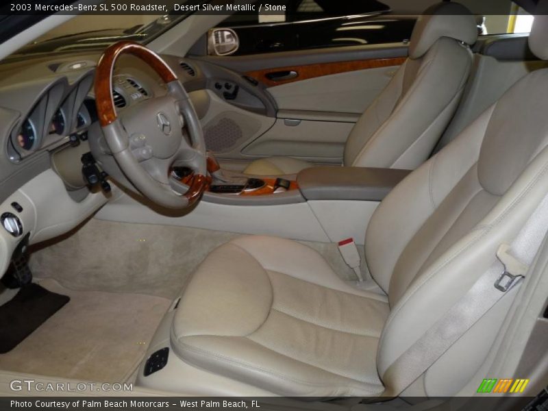 Desert Silver Metallic / Stone 2003 Mercedes-Benz SL 500 Roadster