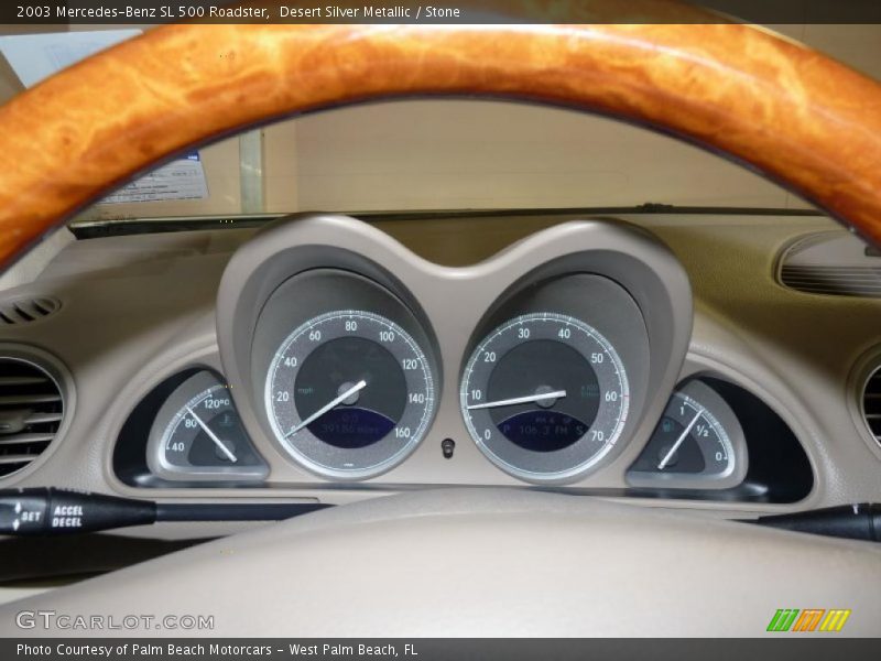 Desert Silver Metallic / Stone 2003 Mercedes-Benz SL 500 Roadster