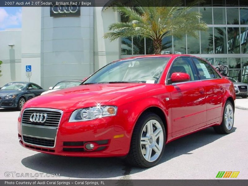 Brilliant Red / Beige 2007 Audi A4 2.0T Sedan