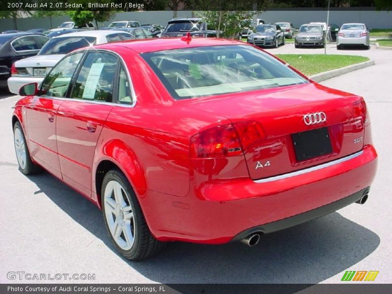 Brilliant Red / Beige 2007 Audi A4 2.0T Sedan
