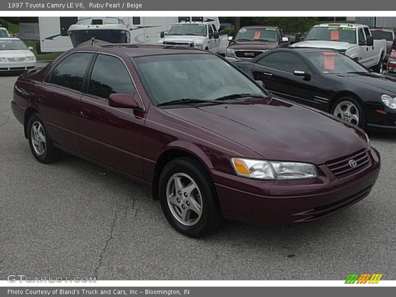 Ruby Pearl / Beige 1997 Toyota Camry LE V6