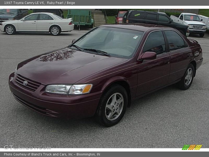 Ruby Pearl / Beige 1997 Toyota Camry LE V6