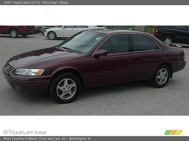 Ruby Pearl / Beige 1997 Toyota Camry LE V6