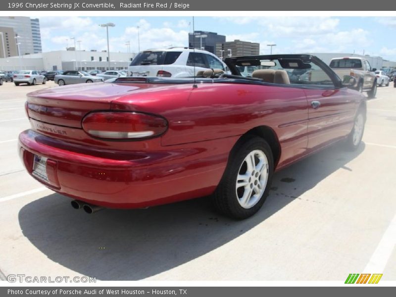 Radiant Fire Red / Beige 1996 Chrysler Sebring JX Convertible