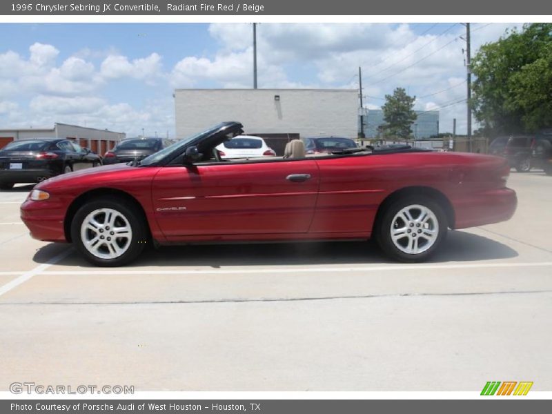 Radiant Fire Red / Beige 1996 Chrysler Sebring JX Convertible