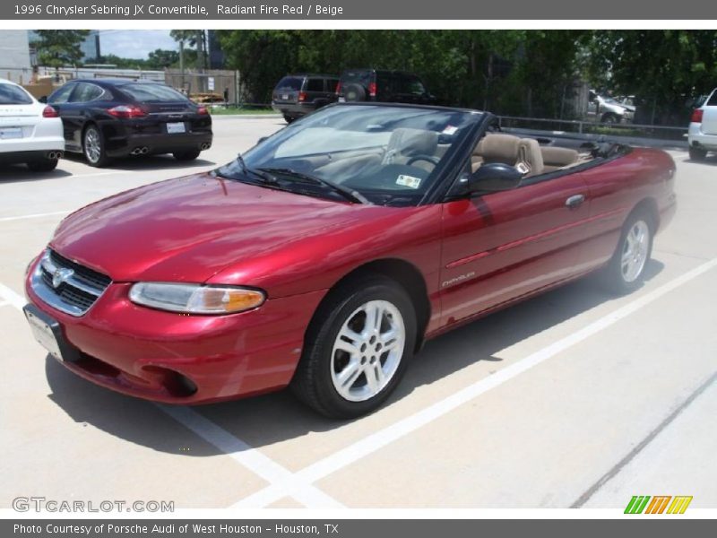 Radiant Fire Red / Beige 1996 Chrysler Sebring JX Convertible