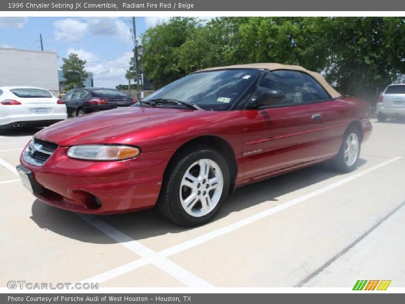 Radiant Fire Red / Beige 1996 Chrysler Sebring JX Convertible