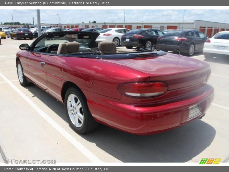 Radiant Fire Red / Beige 1996 Chrysler Sebring JX Convertible