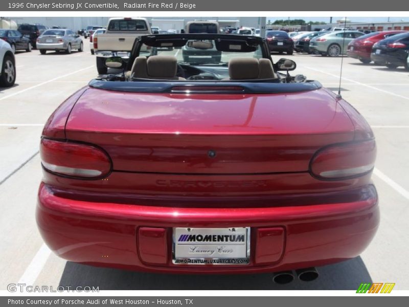 Radiant Fire Red / Beige 1996 Chrysler Sebring JX Convertible