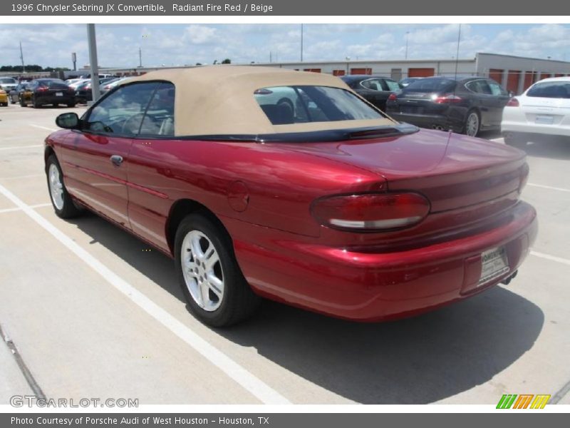 Radiant Fire Red / Beige 1996 Chrysler Sebring JX Convertible